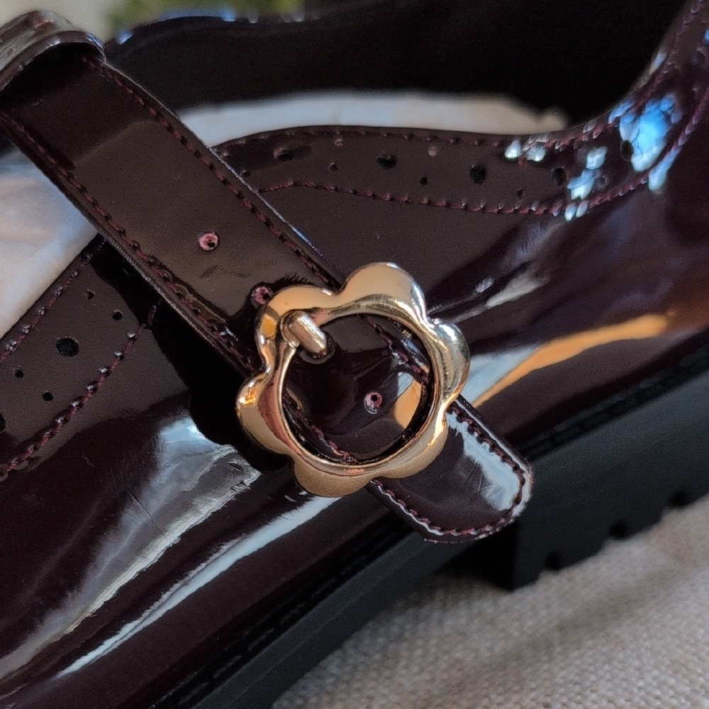 GAP Kids T-Strap Loafers - Burgundy Size 5 - Picture 7 of 13